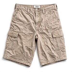 Levis Signature Cargo Shorts Mens Khaki Size 42 Utility Casual Cotton